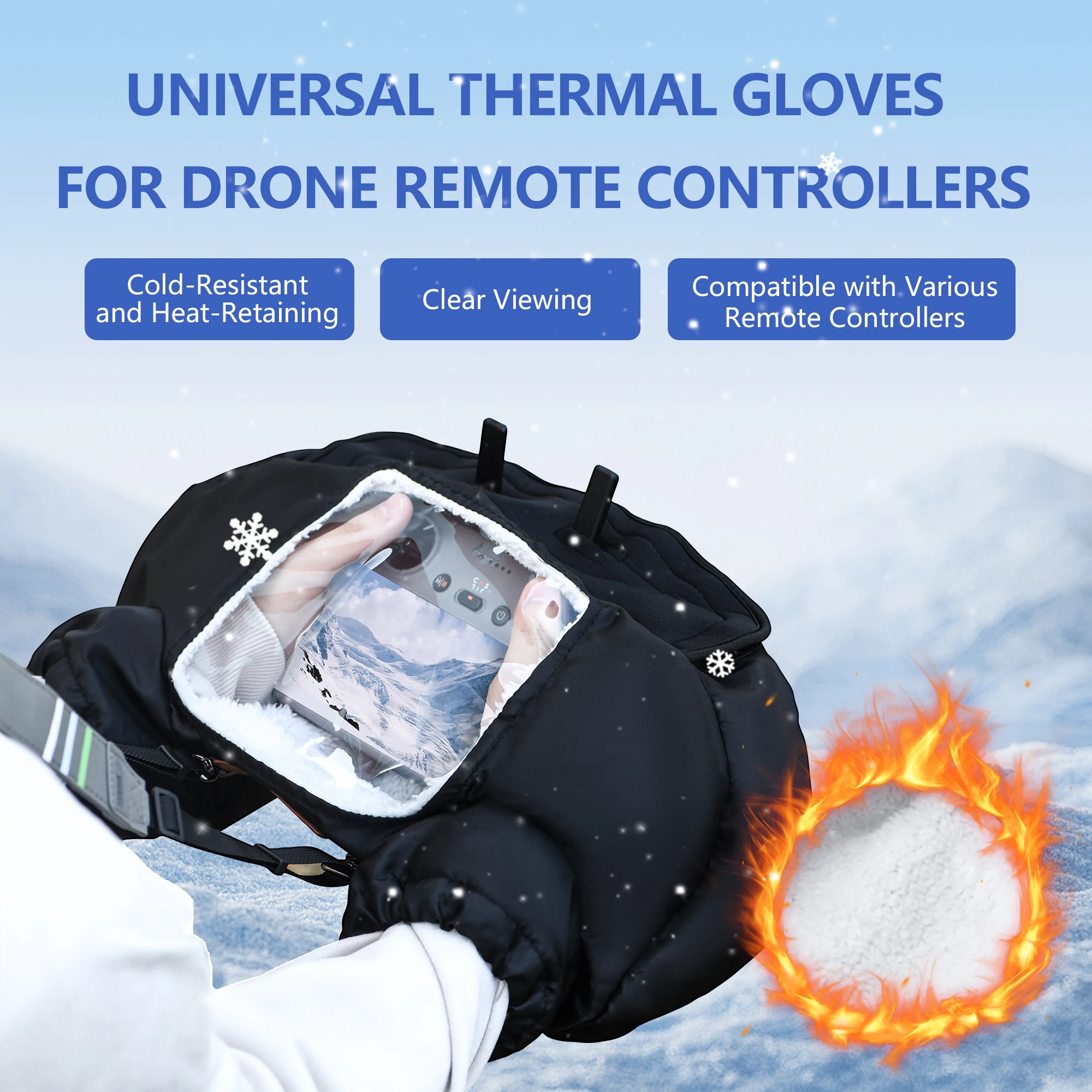 Dji Drone Air 3 - Gants d'hiver chauds pour pilote de